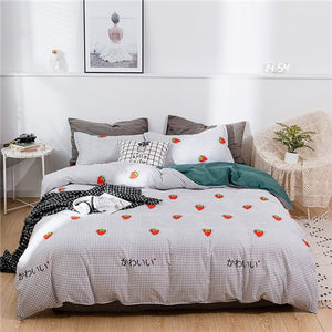 Classic bedding set 5 size grey blue flower bed linen 4pcs/set duvet cover set Pastoral bed sheet AB side duvet cover 2019 bed