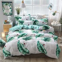 Load image into Gallery viewer, Classic bedding set 5 size grey blue flower bed linen 4pcs/set duvet cover set Pastoral bed sheet AB side duvet cover 2019 bed