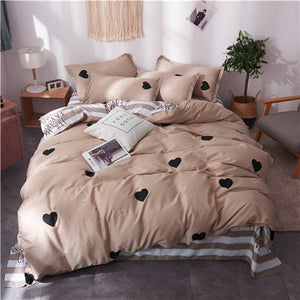 Classic bedding set 5 size grey blue flower bed linen 4pcs/set duvet cover set Pastoral bed sheet AB side duvet cover 2019 bed