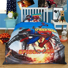Load image into Gallery viewer, Cartoon 3D Captain America Bedding Set Boy/Girls Avengers Character Sheet, Pillowcase &amp; Duvet Cover Sets Single Twin Full Size