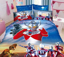 Load image into Gallery viewer, Cartoon 3D Captain America Bedding Set Boy/Girls Avengers Character Sheet, Pillowcase &amp; Duvet Cover Sets Single Twin Full Size