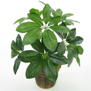 Artificial Shrubs Plants Fake Silk Schefflera Bushes Faux Greenery Leaf Indoor Outdoor Garden Office Home Wall Hanging Décor