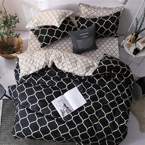 JDDTON New Arrival Classical Double sided Bed Linings Concise Style Bedding Set Quilt Cover Pillowcase Cover Bed 3pcs/set BE031