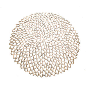 Placemat For Dining Table Pvc Plastic Hollow Insulation Round Baroque Mediterranean Coaster Pads Table Bowl Mats Home Décor