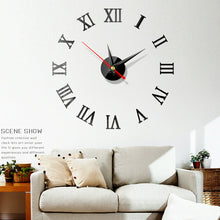 Load image into Gallery viewer, Luxury 3D DIY Wall Clock Roman Numeral Mirror Sticker Home Living Room Art Décor Wall Clocks