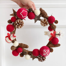 Load image into Gallery viewer, 30cm Christmas Decorations for Home Door Natural Rattan Wreath Christmas Wreath Crafts Happy New Year Décor Navidad 2020