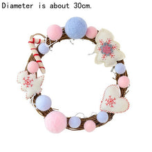 Load image into Gallery viewer, 30cm Christmas Decorations for Home Door Natural Rattan Wreath Christmas Wreath Crafts Happy New Year Décor Navidad 2020