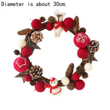 Load image into Gallery viewer, 30cm Christmas Decorations for Home Door Natural Rattan Wreath Christmas Wreath Crafts Happy New Year Décor Navidad 2020