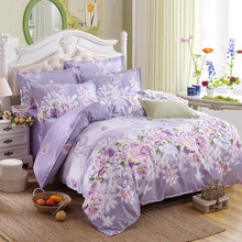 Load image into Gallery viewer, Classic bedding set 5 size grey blue flower bed linen 4pcs/set duvet cover set Pastoral bed sheet AB side duvet cover 2019 bed