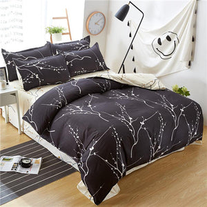 Classic bedding set 5 size grey blue flower bed linen 4pcs/set duvet cover set Pastoral bed sheet AB side duvet cover 2019 bed