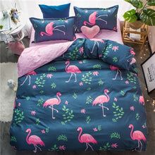 Load image into Gallery viewer, Classic bedding set 5 size grey blue flower bed linen 4pcs/set duvet cover set Pastoral bed sheet AB side duvet cover 2019 bed