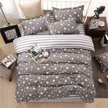 Load image into Gallery viewer, Classic bedding set 5 size grey blue flower bed linen 4pcs/set duvet cover set Pastoral bed sheet AB side duvet cover 2019 bed