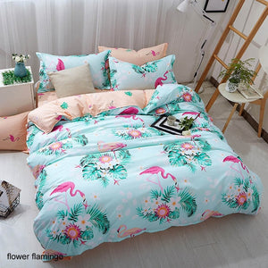 Bedding Sets Geometric Pattern Bed Sheet Children Student Dormitory Bed Linings Cartoon  3/4pcs Pillowcases Cover Set