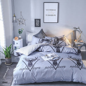 Bedding Sets Geometric Pattern Bed Sheet Children Student Dormitory Bed Linings Cartoon  3/4pcs Pillowcases Cover Set