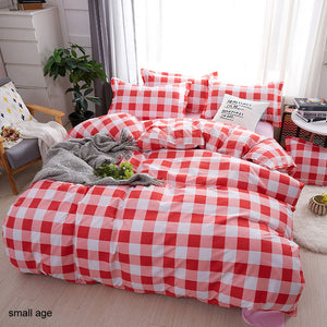 Bedding Sets Geometric Pattern Bed Sheet Children Student Dormitory Bed Linings Cartoon  3/4pcs Pillowcases Cover Set