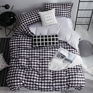 3/4 pcs Luxury Comforter Bedding Sets Geometric Pattern Bed Linen Cotton/Polyester Duvet Cover Bed Sheet Pillowcases Cover Set