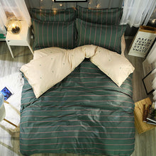 Load image into Gallery viewer, Simple Classic Queen bedding set 5 size bed linen 4pcs/set duvet cover set Pastoral bed sheet AB side duvet cover 2019 bed